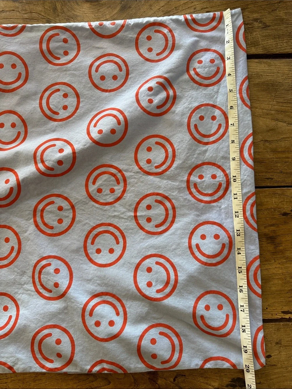 BAGGU organic cotton Blue & orange Smiley face Pattern super rare pillowcase EUC